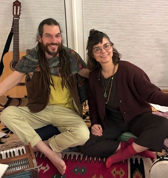 Aaron with Virginie on percussion